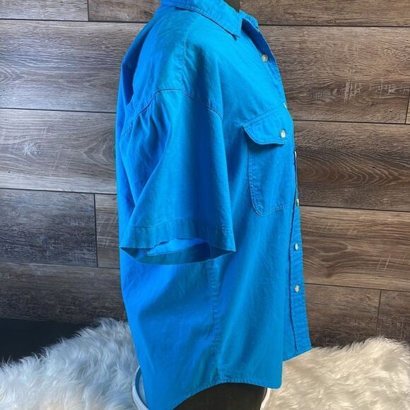 BEST American Clothing Co,Ladies Button Up Top, Size S, Blue - Picture 3 of 8